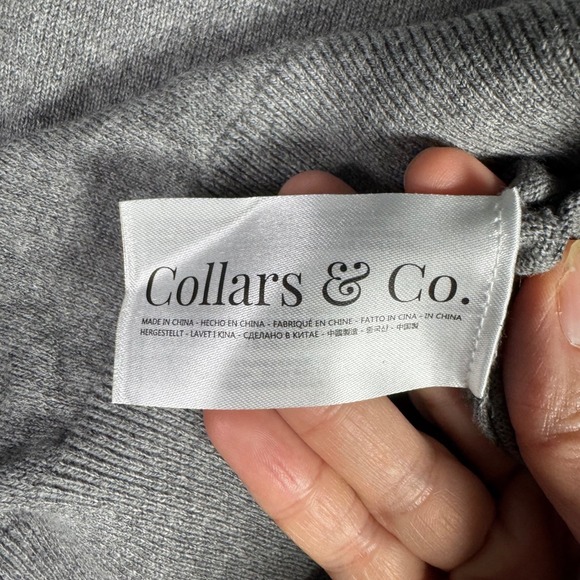 NWT Collars & Co Mens Luxury Touch Cotton Cashmere V-Neck Sweater M Grey - Picture 5 of 10